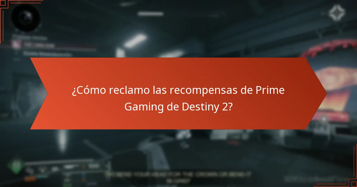 ¿Cómo reclamo las recompensas de Prime Gaming de Destiny 2?