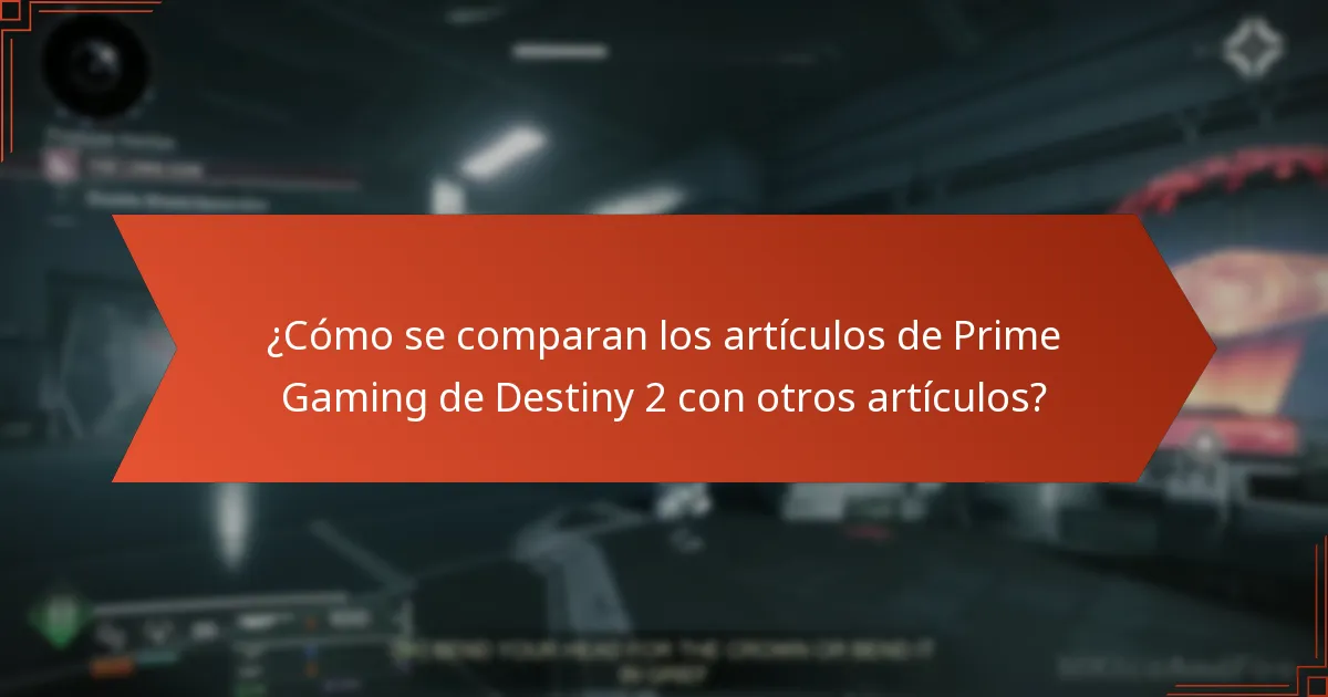 ¿Cuándo están disponibles los artículos de Prime Gaming de Destiny 2?