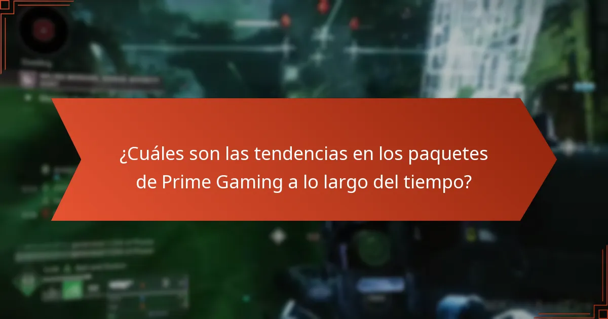 ¿Cuáles son las tendencias en los paquetes de Prime Gaming a lo largo del tiempo?